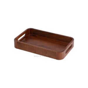 Brick Brown Duet Solid Wood Nested Serving Trays (Set of 2) image 9