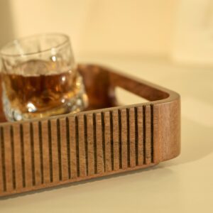 Brick Brown Duet Solid Wood Nested Serving Trays (Set of 2) image 4