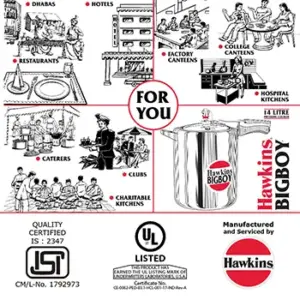 Hawkins Bigboy 14L Pressure Cooker for Commercial Use image 6