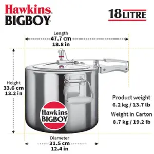 Hawkins Bigboy 18L Pressure Cooker for Hotels & Catering image 4