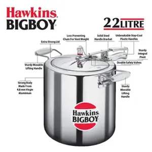 Hawkins Bigboy 22L Pressure Cooker for Commercial Use image 3