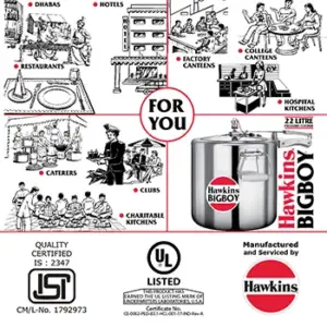 Hawkins Bigboy 22L Pressure Cooker for Commercial Use image 6