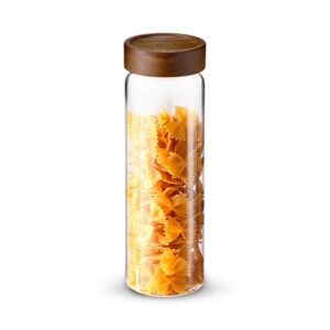 Bergner Acadia Borosilicate Glass Jar with Airtight Wooden Lid - 990 ml