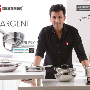 Bergner Argent Tri-Ply Stainless Steel 12cm (500 ml) Tadka Pan image 2