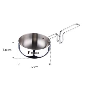 Bergner Argent Tri-Ply Stainless Steel 12cm (500 ml) Tadka Pan image 4