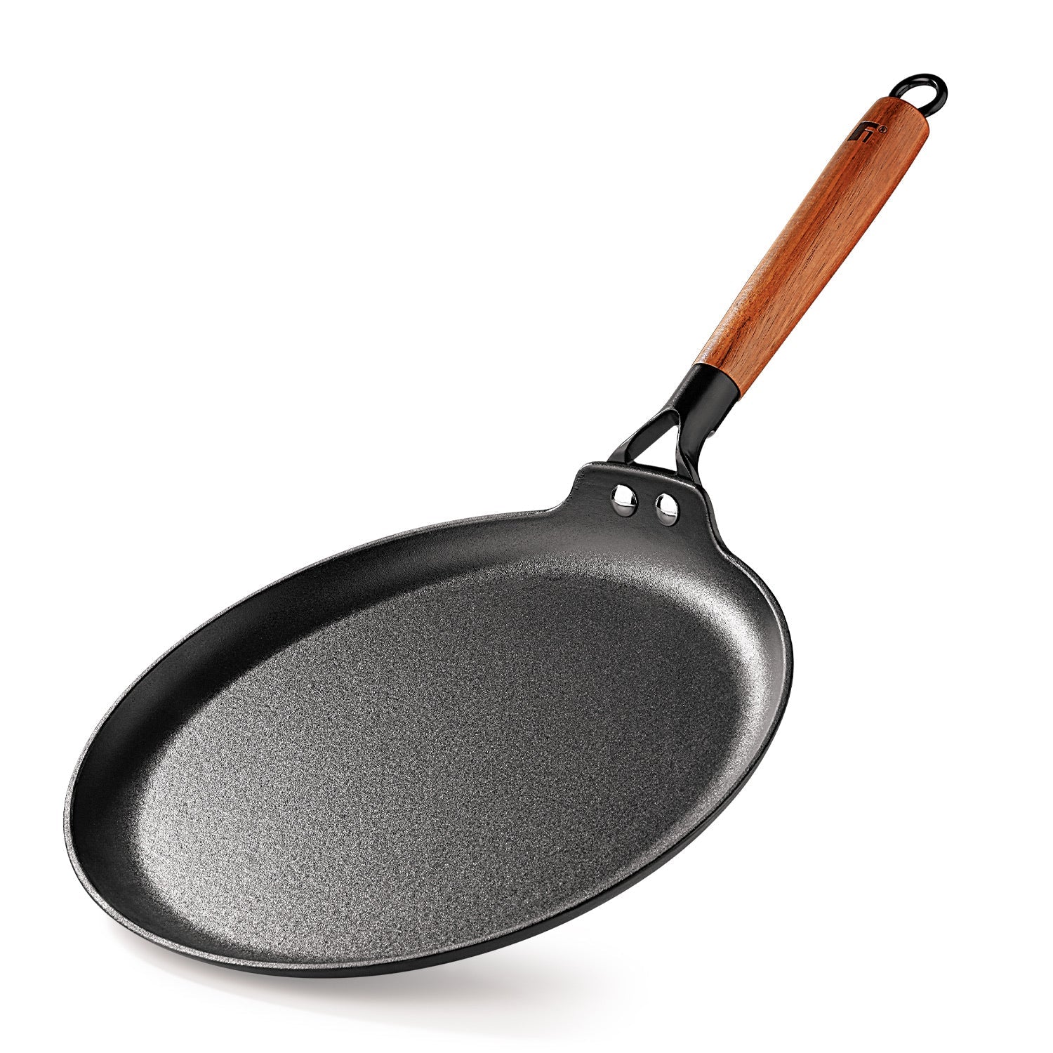 Bergner Odin Lightweight Iron Dosa Tawa with Wooden Handle, Induction Bottom