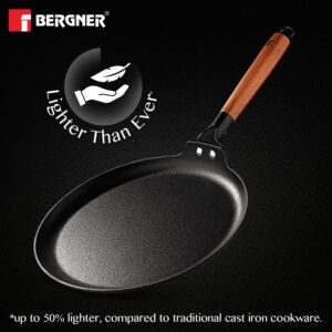 Bergner Odin Lightweight Iron Dosa Tawa with Wooden Handle, Induction Bottom image 6