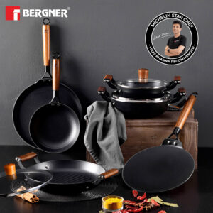 Bergner Odin Lightweight Iron 28cm Grill Pan, Enamel Finish, Induction Bottom image 2