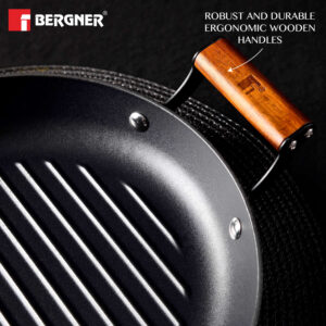 Bergner Odin Lightweight Iron 28cm Grill Pan, Enamel Finish, Induction Bottom image 6