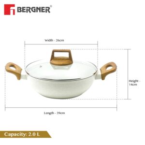 Bergner Naturally Cast Aluminum 24cm (2 L) Kadai, Induction Bottom image 4