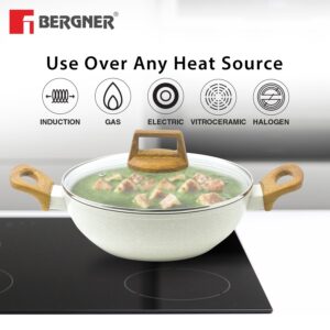 Bergner Naturally Cast Aluminum 24cm (2 L) Kadai, Induction Bottom image 7