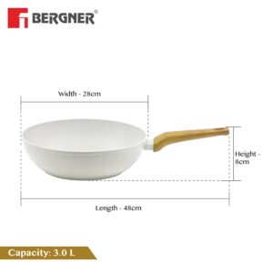 Bergner Naturally Forged Aluminum 28cm (3 L) Wok, Induction Bottom image 4