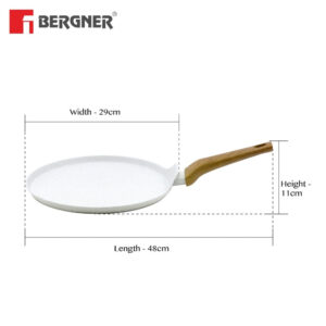 Bergner Naturally Forged Aluminum 28cm Pancake Pan / Dosa Tawa, Induction Bottom image 3