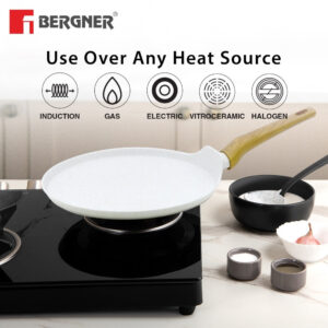 Bergner Naturally Forged Aluminum 28cm Pancake Pan / Dosa Tawa, Induction Bottom image 5