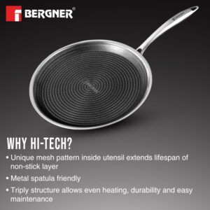 Bergner Hi-Tech Giro TriPly 32cm Dosa Tawa - Induction Bottom image 5