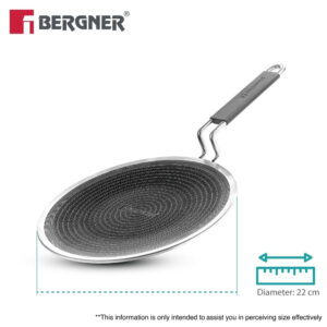 Bergner Hi-Tech Tri-Ply 22cm Non-Stick Roti Tawa, Induction image 3