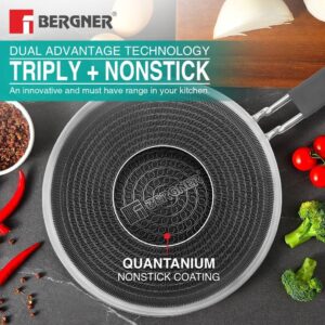 Bergner Hi-Tech Tri-Ply 22cm Non-Stick Roti Tawa, Induction image 4