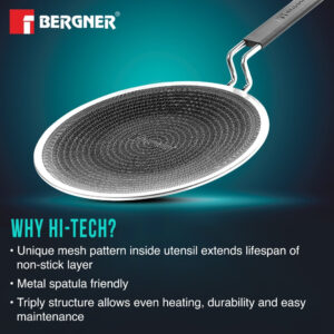 Bergner Hi-Tech Tri-Ply 22cm Non-Stick Roti Tawa, Induction image 5
