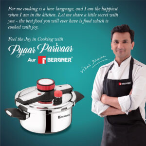 Bergner Capri Tri-Ply Pressure Cooker with Safety Lock image 2