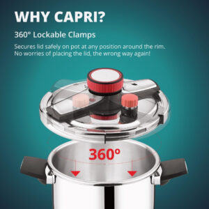 Bergner Capri Tri-Ply Pressure Cooker with Safety Lock image 6