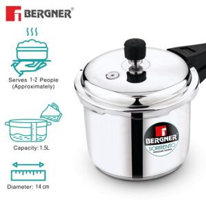 Bergner Sorrento 1.5L Outer-Lid Pressure Cooker, Induction image 3