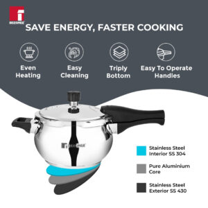 Bergner Pura Stainless Steel Outer-Lid Pressure Cooker image 4