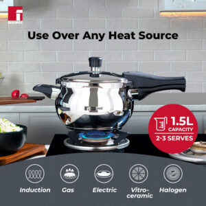 Bergner Pura Stainless Steel Outer-Lid Pressure Cooker image 6