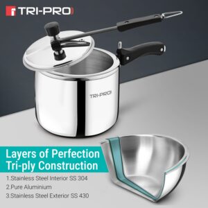 Bergner TriPro Tri-Ply 3L Inner-Lid Pressure Cooker, Induction image 5