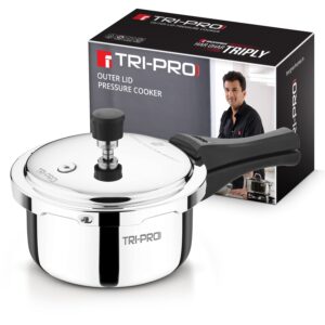 Bergner TriPro Tri-Ply 2L Outer-Lid Pressure Cooker, Induction