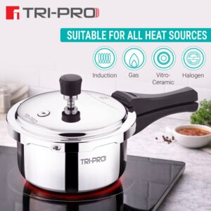 Bergner TriPro Tri-Ply 2L Outer-Lid Pressure Cooker, Induction image 6