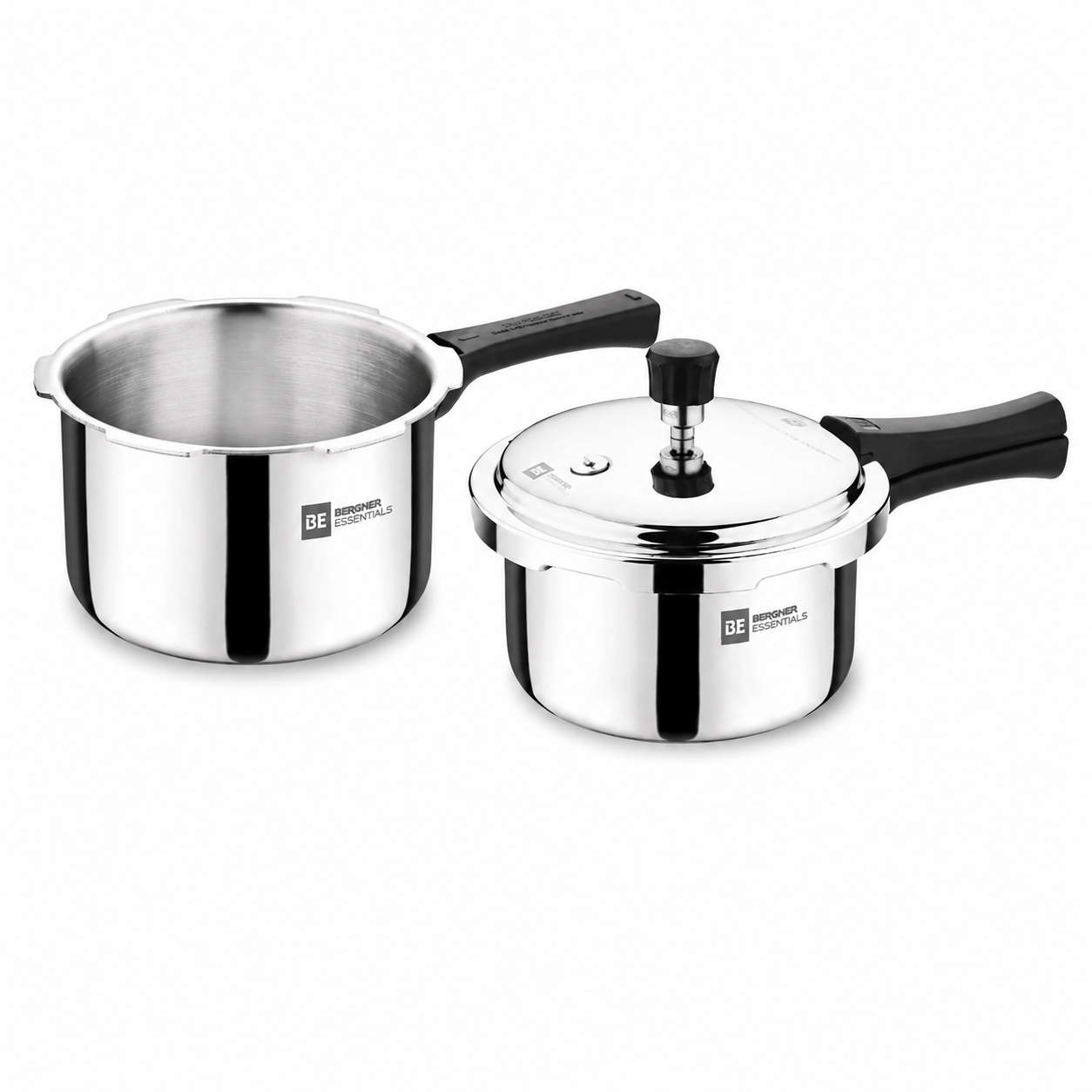 Bergner BE Essentials Tri-Ply Pressure Cooker, 3-Piece Set