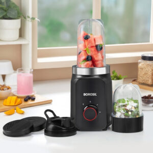 Borosil Nutrifresh NB06 Smoothie Maker & Grinder | Stainless Steel Blades, Compact Personal Blender