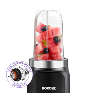 Borosil Nutrifresh NB06 Smoothie Maker & Grinder | Stainless Steel Blades, Compact Personal Blender image 2