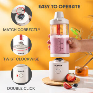 Borosil NutriMate 75W Portable Blender | 550ml Tritan Bottle-Jar, USB-C Rechargeable, Dishwasher-Safe | 1-Year Warranty image 5