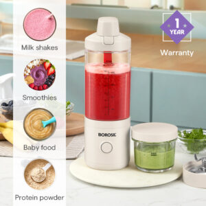 Borosil NutriMate 75W Portable Blender | 550ml Tritan Bottle-Jar, USB-C Rechargeable, Dishwasher-Safe | 1-Year Warranty image 9