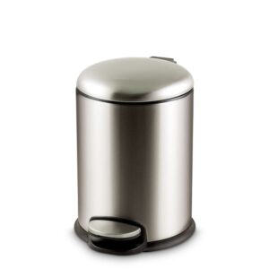 Bass Pedal Dustbin, 3–12 Litres | Step Waste Bin with Soft-Close Lid & Removable Inner Bucket | Kitchen, Bathroom & Bedroom - 12 Litres, Steel