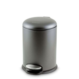 Bass Pedal Dustbin, 3–12 Litres | Step Waste Bin with Soft-Close Lid & Removable Inner Bucket | Kitchen, Bathroom & Bedroom - 8 Litres, Grey