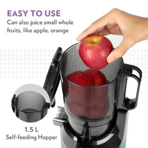 Borosil Vita Rich Slow Juicer | Low-RPM Cold Press, Nutrient-Rich Pulp-Free Juice, Quiet Operation image 4