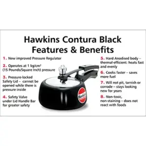 Hawkins Contura Black 1.5L Pressure Cooker CB15 image 3