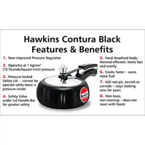 Hawkins Contura Black 2L Pressure Cooker CB20 image 3