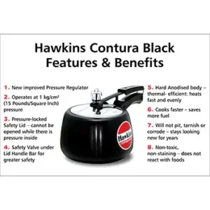 Hawkins Contura Black 3L Pressure Cooker CB30 image 3