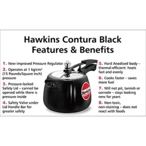 Hawkins Contura Black 4L Pressure Cooker CB40 image 3