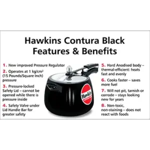 Hawkins Contura Black 6.5L Pressure Cooker CB65 image 3