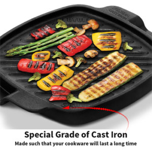 Reinforced Cast Iron Grill n Griddle 22 cm (CIGG22) image 3