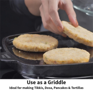 Reinforced Cast Iron Grill n Griddle 22 cm (CIGG22) image 5