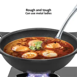 Cast Iron Kadhai 1.5 Litre with Glass Lid (CIK15G) image 4