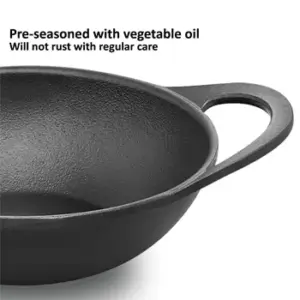 Cast Iron Kadhai 1.5 Litre with Glass Lid (CIK15G) image 5