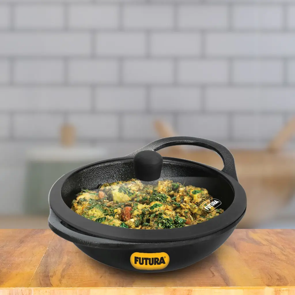 Hawkins Futura 2L Cast Iron Kadhai with Glass Lid — Bihari Di Hatti