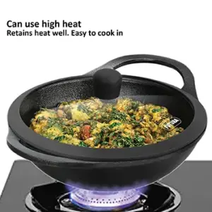 Hawkins Futura 2L Cast Iron Kadhai with Glass Lid image 3
