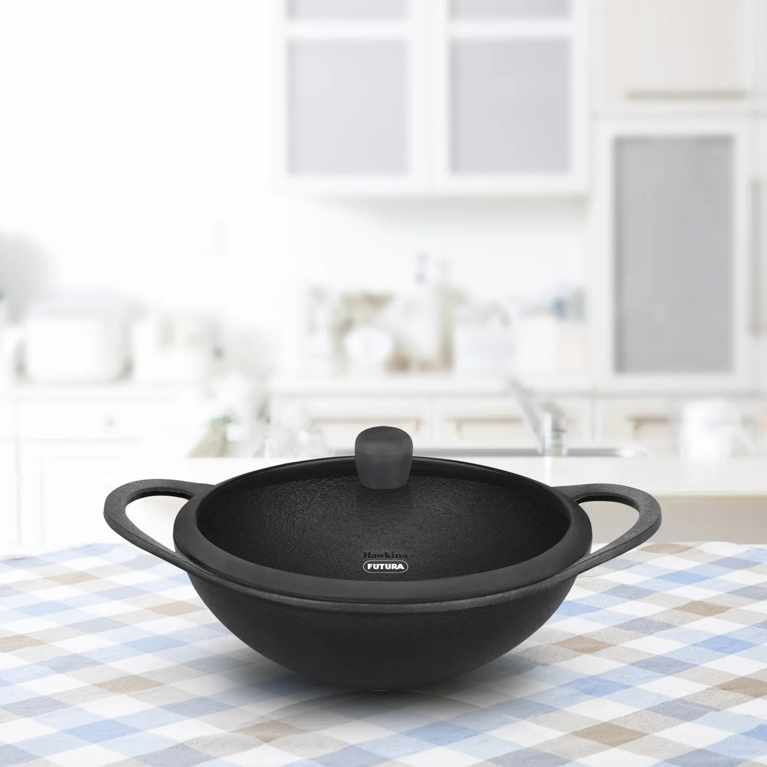 Hawkins Futura 3.5 L Cast Iron Kadhai with Lid – Naturally Nonstick